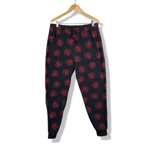 Manchester United Pajama Pants Mens Large Black Red Soccer Football Loungewear